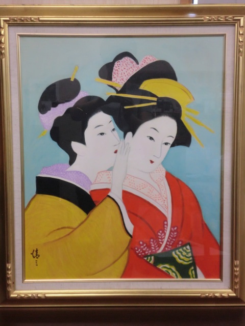 [Free Shipping] Seizo Noda Oil Painting Ukiyo-e Beauty Painting NO.2294, Painting, Oil painting, Portraits