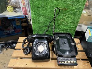 0G8115 Showa Retro antique Japan electro- confidence telephone . company black telephone sankyo index telephone pcs. set 600-A20