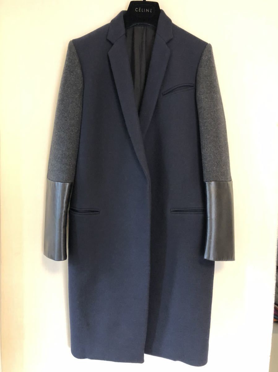 ☘️美品◇CELINE◇フィービー期 エッグクロンビーコート シルク混 38