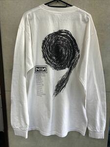00s Nine Inch Nails ロンTシャツ　サイズL バンドTシャツ　ナインインチネイルズ Tee WHITE Further Down The Spiral
