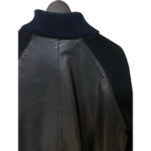 希少 70s Vintage GIVENCHY leather jacket ジバンシー レザー ジャケット ニット切り替え 黒 XL ビンテージ ハイクオリティ_画像8