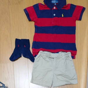 子供服　80 Polo by Ralph Lauren ラルフローレン　ポロシャツ　ハーフパンツ　靴下　セット売り