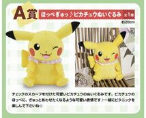 *Pokemon*anytime ~Sunny picnic~*pikachu*plush toy*ポケモン*一番くじ*A賞*ほっぺぎゅっ♪ピカチュウぬいぐるみ*BANDAI*_画像2