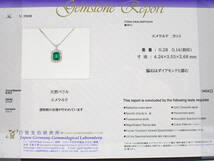 【お値打ち良品！】(日独鑑別書)エメラルド0.28ct　脇ダイヤモンド計0.14ct　PT950/850_画像10