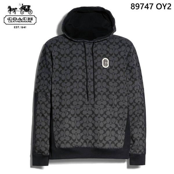 【COACH★89747】コーチ大人気商品♪メンズ 長袖スウェットパーカートレーナーフーディー シグネチャー 新品