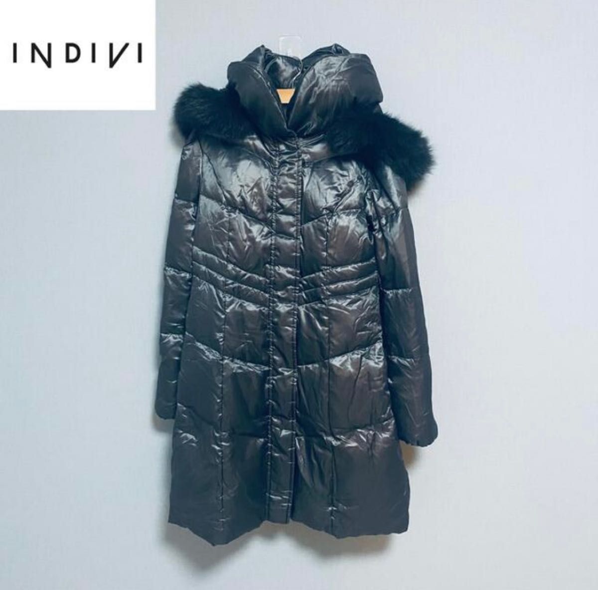 即納】 INDIVI インディヴィ フードダウンコート ブラック 03|PayPay