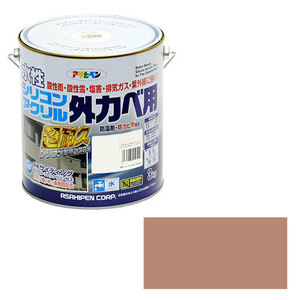 水性シリコンアクリル外カベ用 アサヒペン 塗料・オイル 水性塗料2 3KGーソフトオーカー