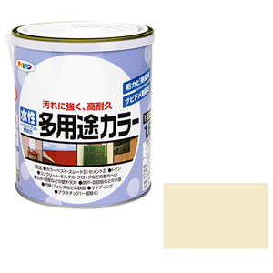 水性多用途カラー アサヒペン 塗料・オイル 水性塗料3 1.6Lーアイボリー