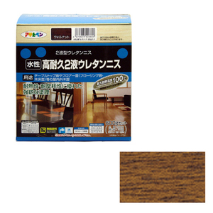 水性高耐久2液ウレタンニス アサヒペン 塗料・オイル 水性塗料2 600Gセット ウォルナット