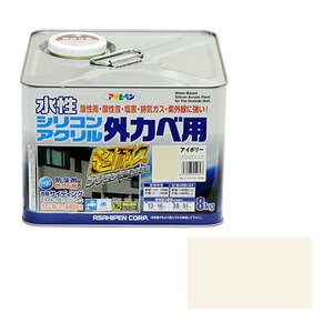  aqueous silicon acrylic fiber out kabe for Asahi pen paints * oil aqueous paints 2 8KG- ivory 