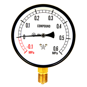 汎用圧力計A100・G3/8 右下精器 エアーツール 圧力計・機器 S-41・+0.6X-0.1