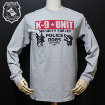 長袖Tシャツ M メンズ 綿100% MAVEVICKS ブランド K9-UNIT 警察犬部隊 杢グレー_画像6