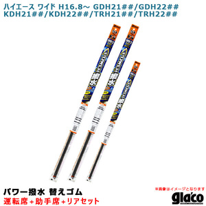 ソフト99 ガラコワイパー パワー撥水 替えゴム 車種別セット ハイエース ワイド H16.8～ 210/220系 200系 運転席+助手席+リア