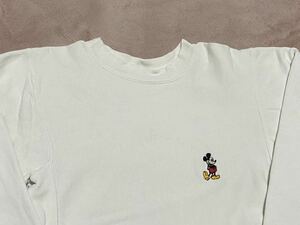 90's Disney Wear Mickey Mouse one отметка вышивка тренировочный футболка S размер Rebirth we b модель Vintage б/у одежда Champion 