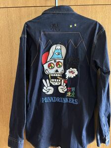 パンクドランカーズ　punkdrunkers デニムシャツ　XLサイズ　新品未着用タグ付き　富士山シャツ　ワークシャツ　あいつ