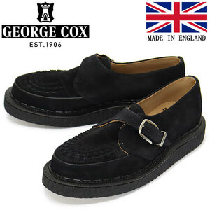 GEORGE COX (ジョージコックス) HAMILTON ALASKA IVC ラバーソール レザーシューズ 090 BLACK SUEDE UK6-約25.0cm