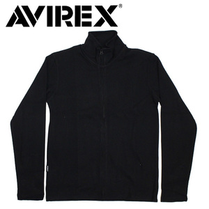 AVIREX (アヴィレックス) DAILY RIB L/S STAND ZIP JKT デイリー 長袖 スタンドジップ リブ ジャケット 783-5230011 09-Black-S