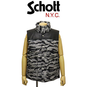 Schott (ショット) 2257006 CLASSIC LEATHER COMBI DOWN VEST クラシック レザーコンビ ダウンベスト 363OTHER XXL