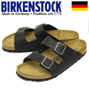 BIRKENSTOCK (ビルケンシュトック) 0752481 ARIZONA SFB アリゾナ ソフトフットベッド レザーサンダル BLACK レギュラー幅 BI190 39-約25.0