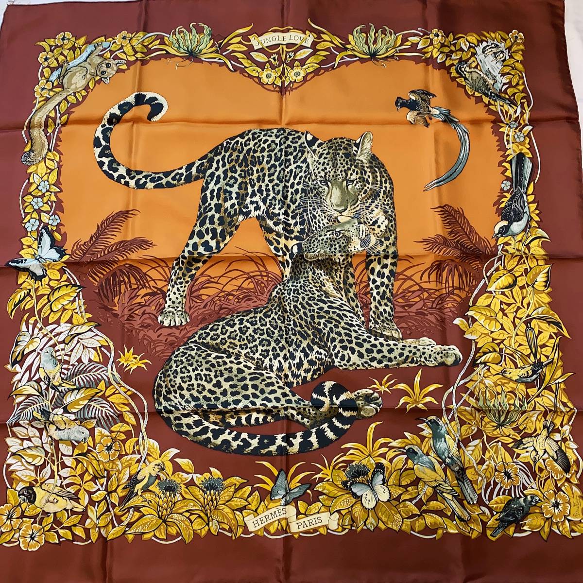 エルメス 大判 ショール パレオ スカーフ ヒョウ 豹 モチーフ ...