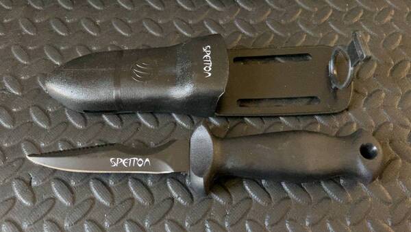 SPETTON(スペットン)スモールナイフ BLACK BLADE made in italy★素潜り手銛魚突き
