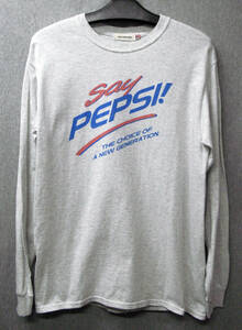 GOOD ROCK SPEED：PEPSI プリント ロンT M 灰 （ グッドロックスピード Tシャツ トレーナ ペプシ GOOD ROCK SPEED PEPSI Printed Tee M 