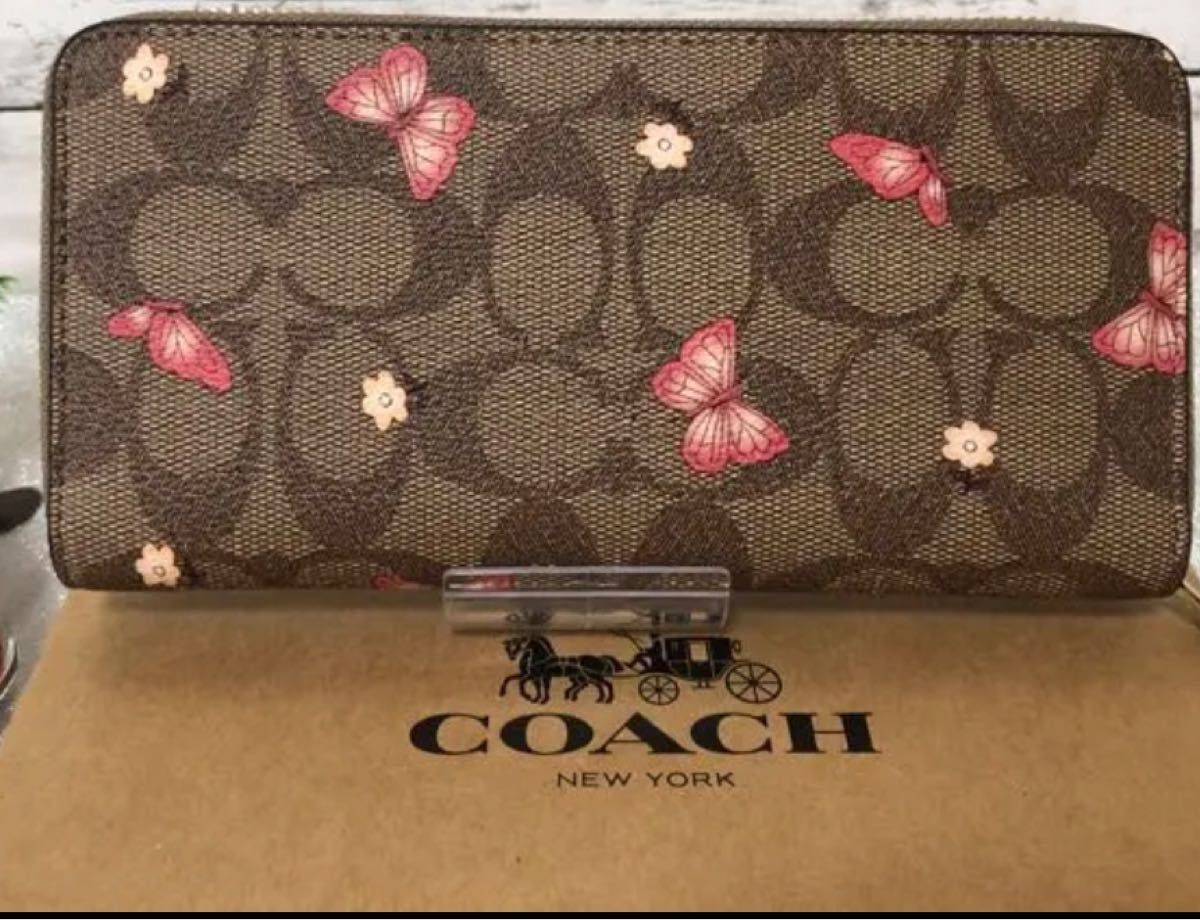新作通販 鑑定済 COACH コーチ 新品未使用品 長財布 シグネチャー