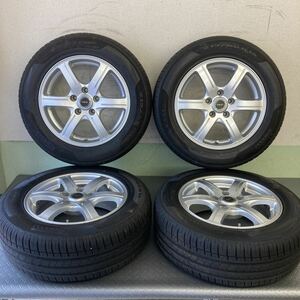 社外アルミホイール タイヤ 4本セット 16インチ 5H PCD114.3 6.5j ET＋38 ハブ径72mm PIRELLI P7 EVO ラジアル 215/60R16 8部山