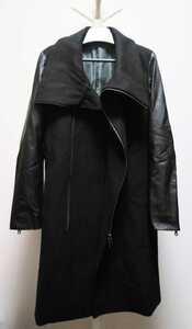 NO ID BLACK AW melt n кожа рукав с высоким воротником dore-p Rider's пальто размер 1 NOID No ID 