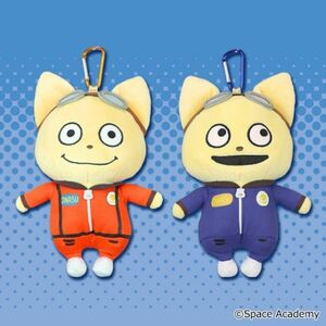 全2種セット【こてつくん】宇宙なんちゃら こてつくん ぬいぐるみポーチ つなぎ 青&オレンジ タグ付き 新品 全高約22cm NE