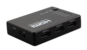 HDMI切替器/セレクター 5HDMI to HDMI メス-メス 3D V1.4a 2160P 4K×2K リモコン付
