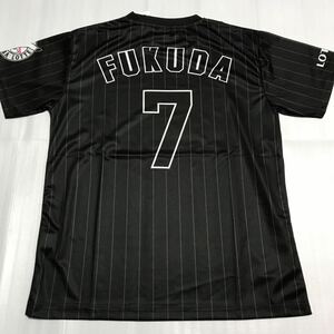 未使用 千葉ロッテマリーンズ 福田秀平 背番号7 ビジターメンズ Mサイズ 半袖Tシャツ ストライプ　プロ野球 応援グッズ