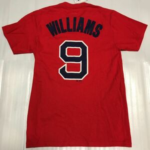 ボストンレッドソックス　永久欠番　テッドウィリアムズ　未使用　Sサイズ　半袖Tシャツ　レッド　メジャーリーグ　野球　ベースボール