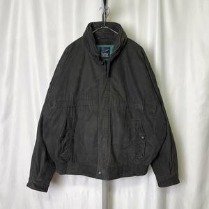 80s ROBERT COMSTOCK デザイン レザー ジャケット L-XL ビッグサイズ ブラック ギミック ドルマンスリーブ 90s 古着 オールド ビンテージ