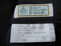 イタリア製 FORUNATO UOMO ドゥカヴィスコンティ コーデュロイ 黒 ３釦 テーラード ジャケット ブレザー サイズ M_画像8