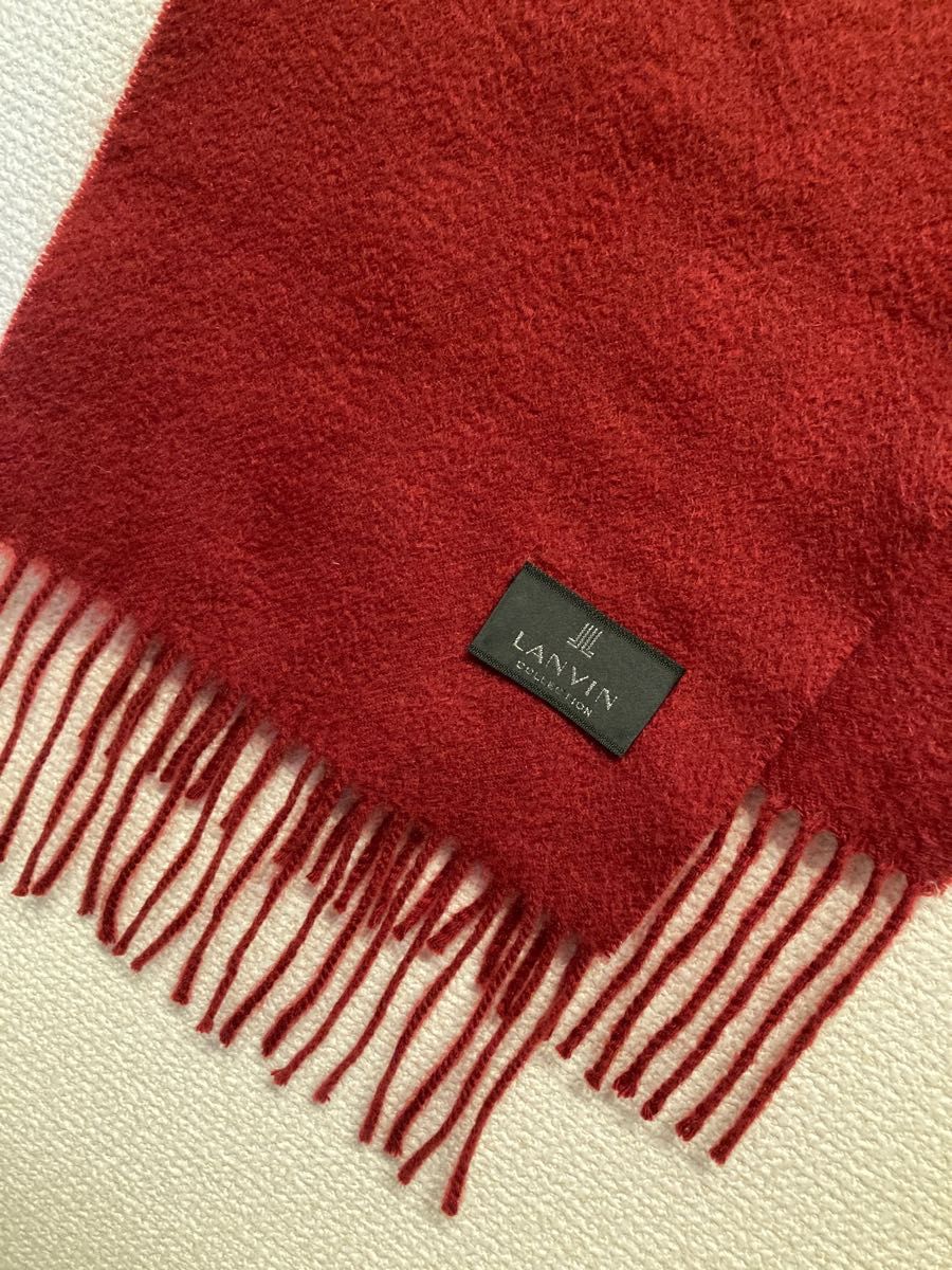 直営店に限定 LANVIN PARIS ランバン マフラー グレー カシミヤ 100