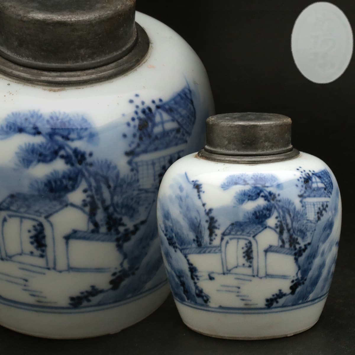 大きな割引 茶道 【平安白鳳造】色絵花紋錫蓋 jupaii.edu.pe 茶壷 葉
