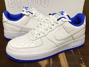 22年製 NIKE W AIR FORCE 1 BY YOU ANNIVERSARY ナイキ エアフォース AF1【DO7417-991】天然皮革 シュリンク レザー LEATHER 白×青 US11