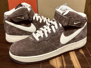 22年製 NIKE AIR FORCE 1 MID QS CHOCOLATE ナイキ エアフォース チョコレート AF1【DM0107-200】ヌバック レザー ブラウン 茶 US8.5