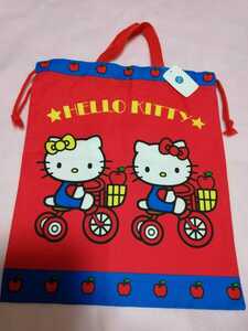  unused tag attaching lesson bag tote bag Sanrio retro Sanrio Hello Kitty bag rare ... back jersey inserting pouch 