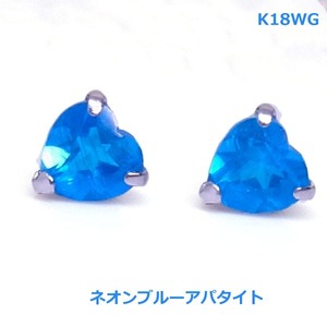 [ бесплатная доставка ]K18WG Heart Shape neon голубой pa тугой серьги-гвоздики #IA602