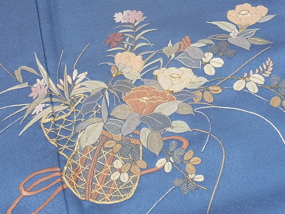 K-2131 訪問着 総刺繍 汕頭刺繍 金糸 極上の刺繍花模様 avnc.com.ar