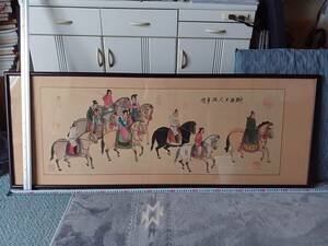 * China .* picture * width amount * silk book@* autograph * horse * portrait painting *.. equipped * China old .* old fine art * interior * antique *