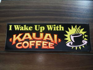 ◆新品Ｕ.Ｓ.ハワイ限定【KAUAI COFFEE】コーヒー農園BIGバンパーステッカーBLACK◆