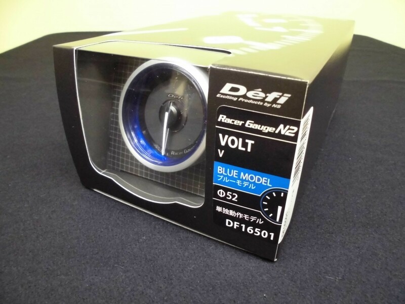 Defi　Racer Gauge デフィ レーサーゲージ　N2 52φ　（ブルー）電圧計 DF16501