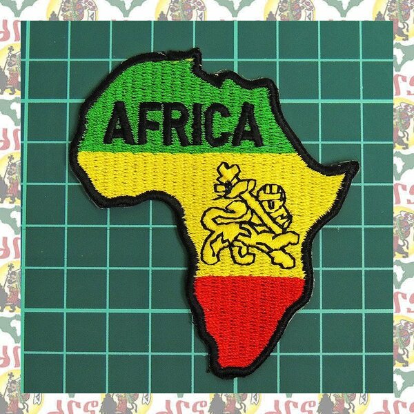 刺繍アイロンワッペン wap-a18　エチオピア ハイレセラシエ皇帝 ジャマイカ ラスタ ラスタカラー レゲエファッション ラスタファッション