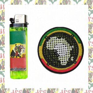 刺繍アイロンワッペン drspatch-a68 エチオピア ハイレセラシエ皇帝 ジャマイカ ラスタ ラスタカラー レゲエファッション ラスタファッショ