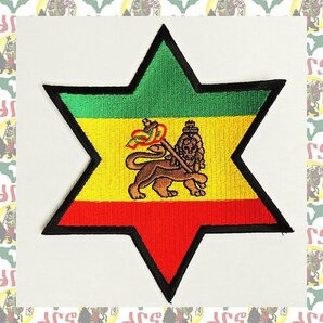 刺繍アイロンワッペン wap-a86 エチオピア ハイレセラシエ皇帝 ジャマイカ ラスタ ラスタカラー レゲエファッション ラスタファッションの画像2