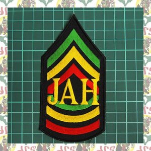 刺繍アイロンワッペン wap-a11 エチオピア ハイレセラシエ皇帝 ジャマイカ ラスタ ラスタカラー レゲエファッション ラスタファッション