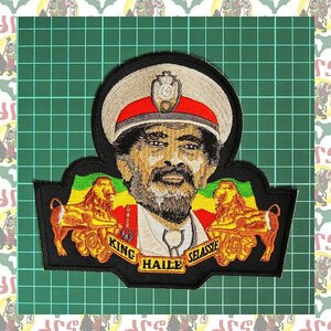 刺繍アイロンワッペン wap-a75 エチオピア ハイレセラシエ皇帝 ジャマイカ ラスタ ラスタカラー レゲエファッション ラスタファッション